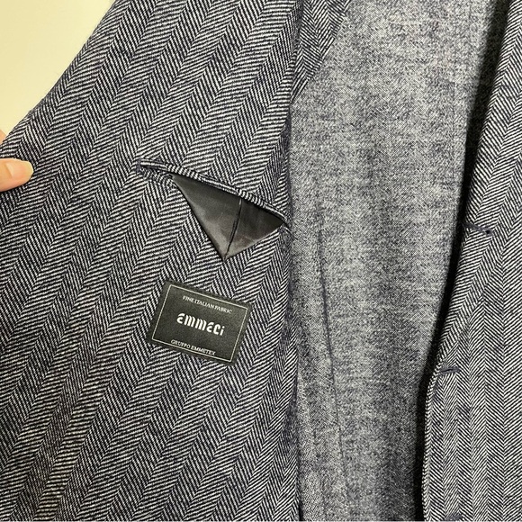 Men’s ammeci Herringbone Tweed Jacket Sports Coat Italy preppy wedding - Picture 7 of 16